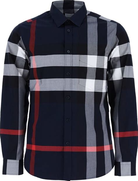 burberry poplin|BURBERRY Checked Stretch.